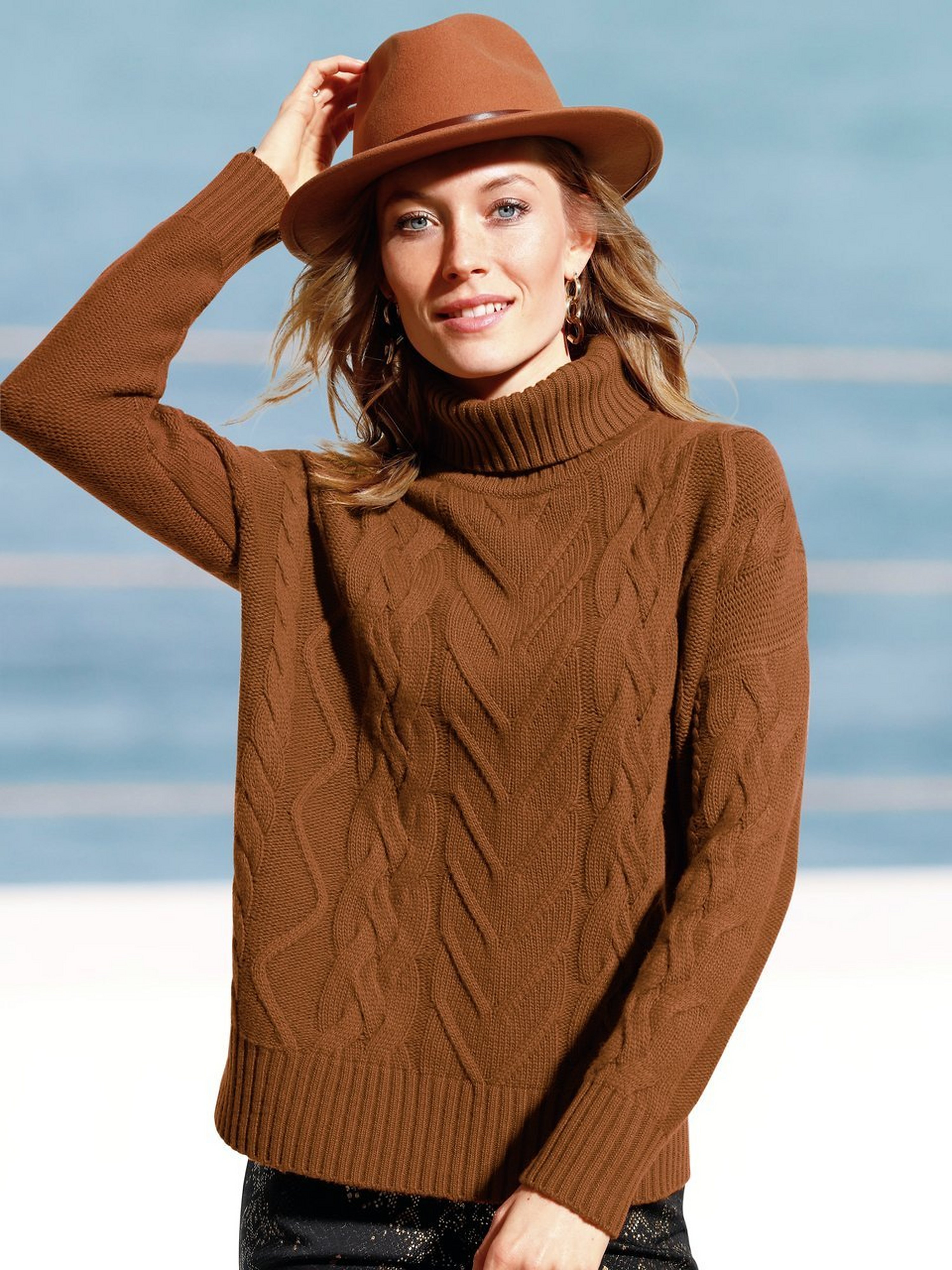 Rollkragen-Pullover aus 100% Schurwolle