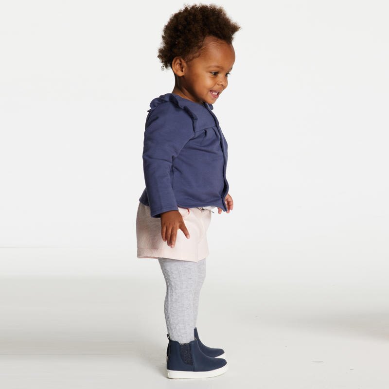 Sweat pressionné à volants bleu bébé fille Bleu