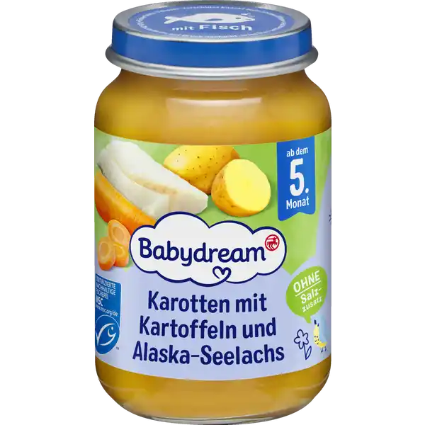 Karotten mit Kartoffeln und Alaska-Seelachs