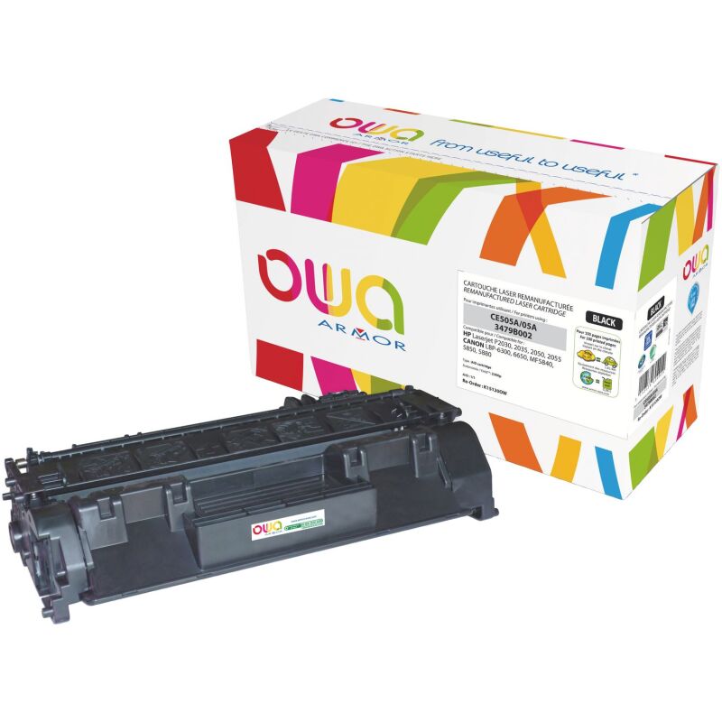 Toner Owa compatible HP 05A-CE505A noir pour imprimante laser