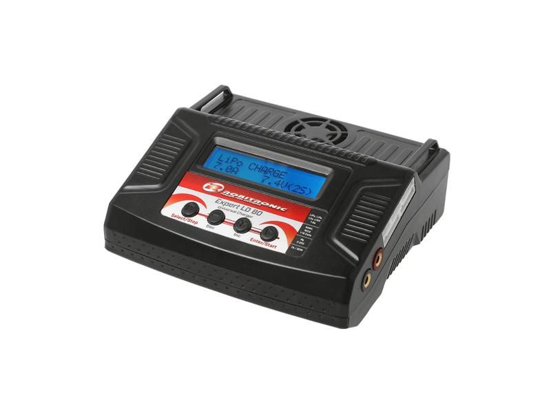 Robitronic Ladegerät Expert LD 80 80W AC/DC, 1-6S Modellbau Ladegerät für 1-6S LiPo und 1-15 Zellen NiMH Akkus