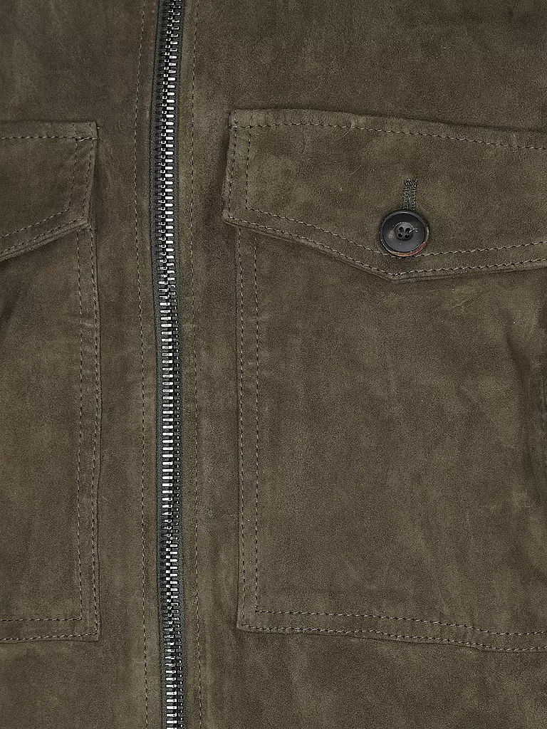 GIORGIO BRATO Lederjacke olive