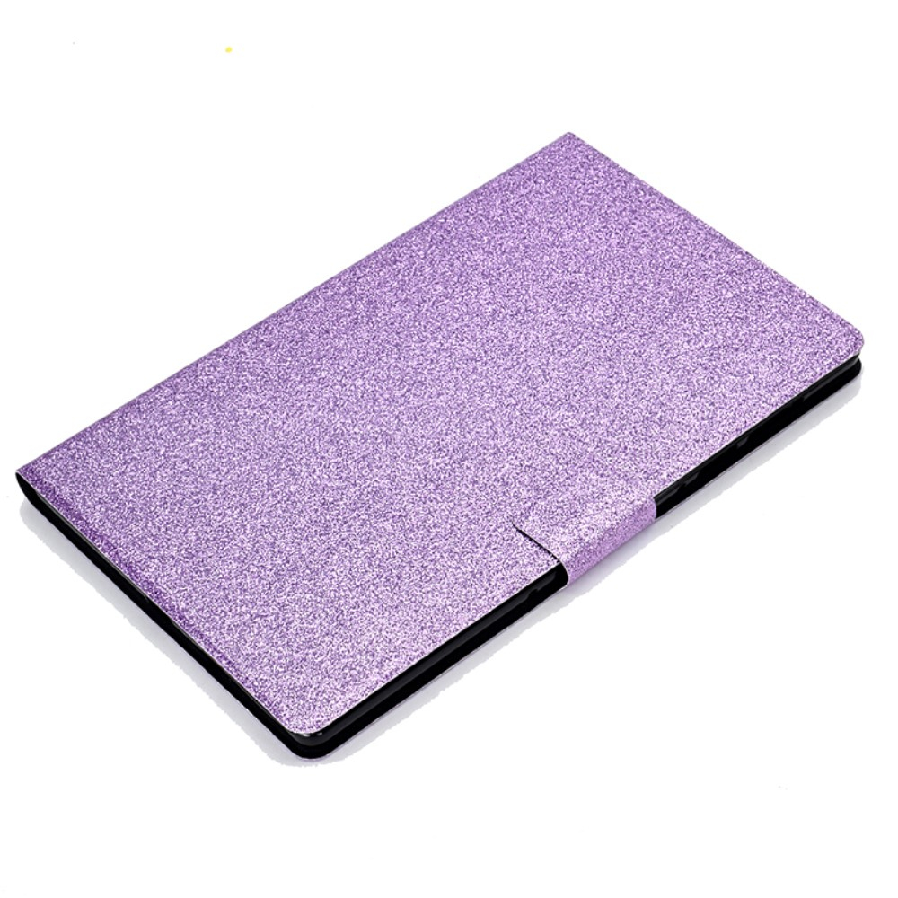 Samsung Galaxy Tab A11 / A9 Leder Tasche Flip Cover mit Glitzer Optik - Lila