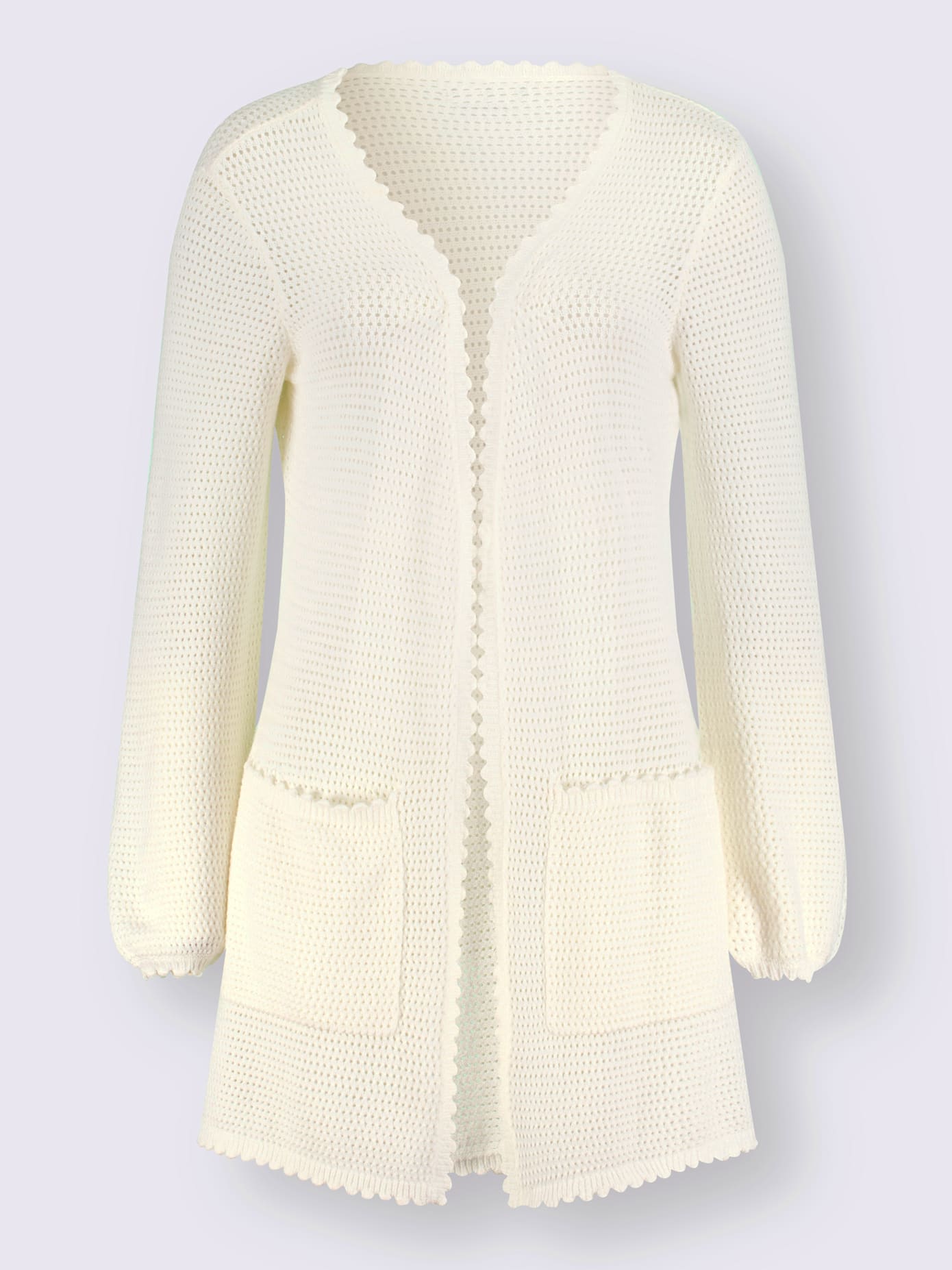 Veste en tricot motif ajouré intégral