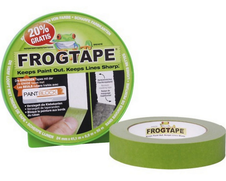 Ruban de masquage surfaces délicates Frogtape 50 m x 24 mm - 1 rouleau