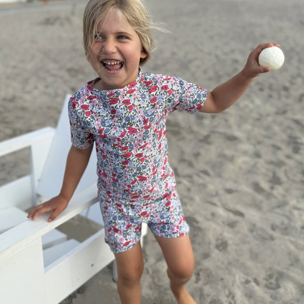 Køb Petit Crabe Poppy & Daisy P Luna Boatneck Uv-T-Shirt - Lavet af Liberty© Stof