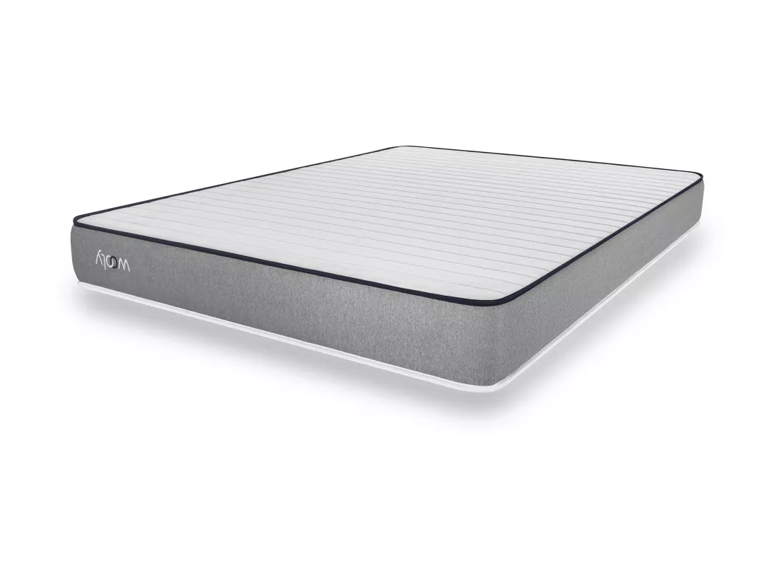 Matelas Wooly One M 140x190 cm - Mousse mémoire de Forme adaptative - 7 Zones Blue - Latex + HR - Confort Optimal - Equilibré - Hypoallergénique