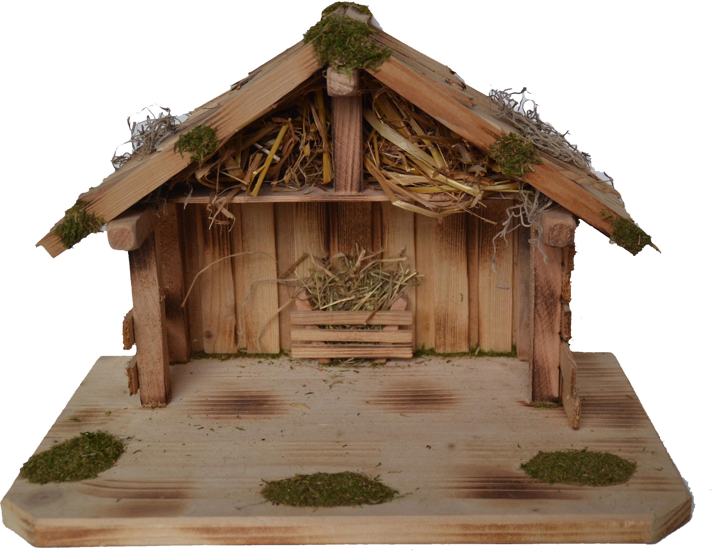 Alfred Kolbe Krippe »Krippenstall für 9 cm Figuren, Massivholzboden, Weihnachtsdeko« Echtholz