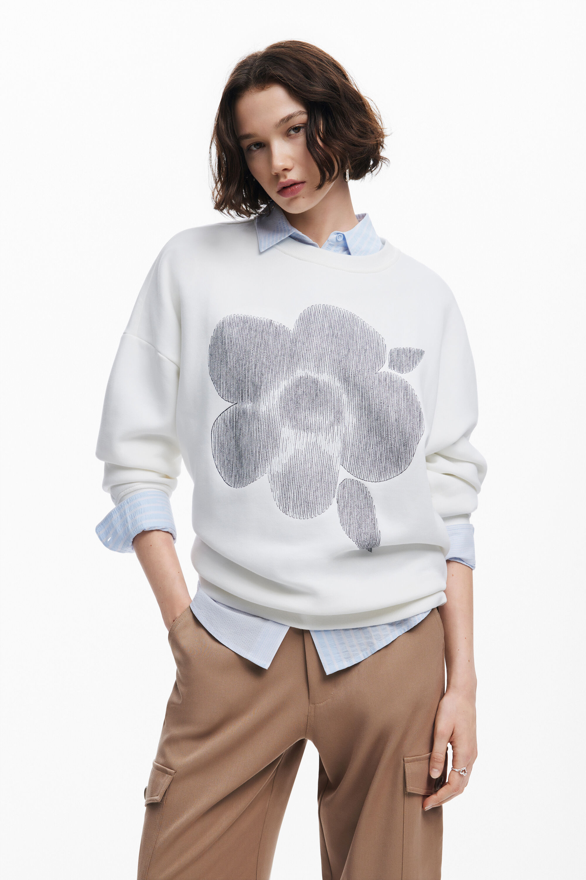 Moletom com estampa floral