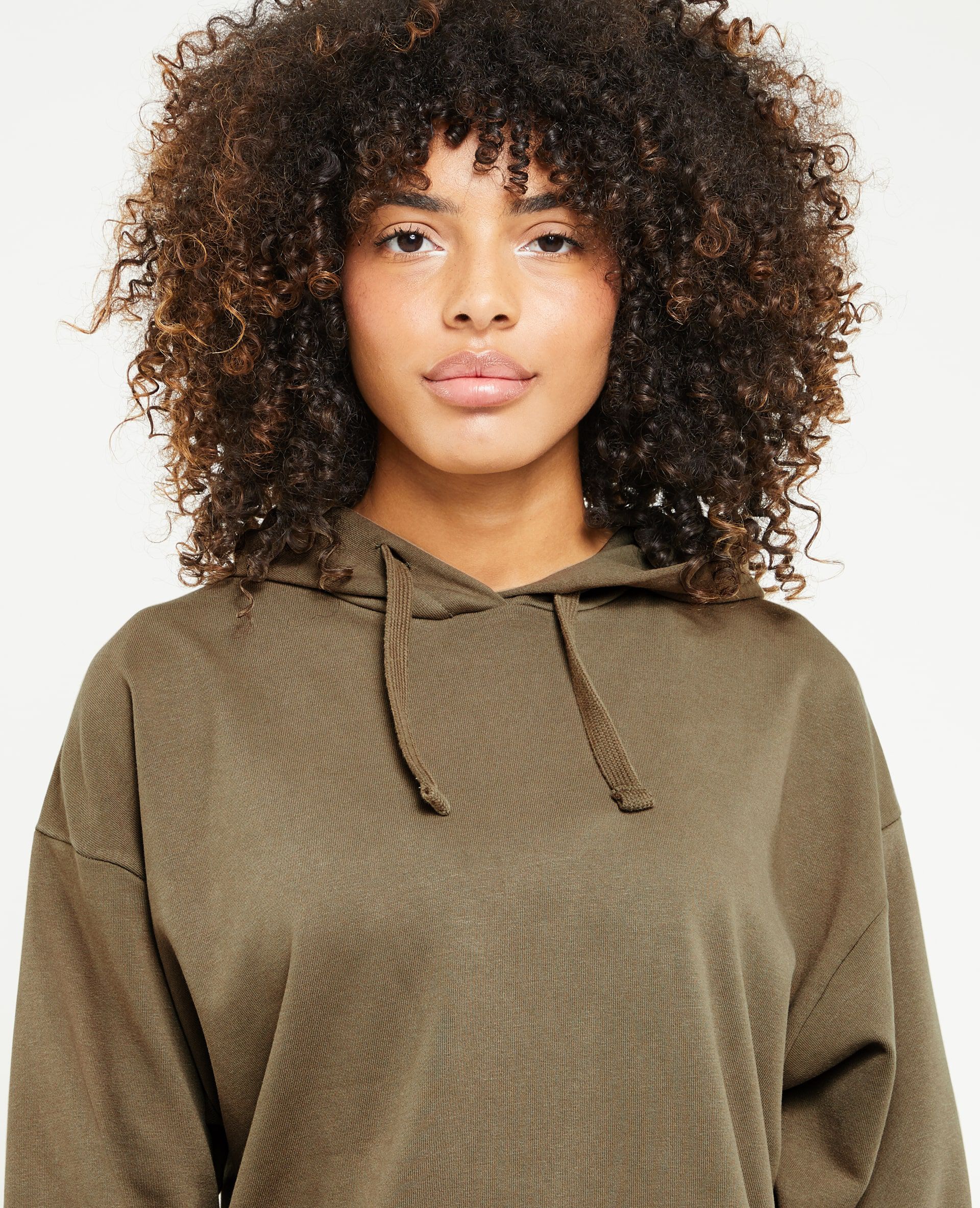 Sweat capuche oversize effet lavé - Vert kaki