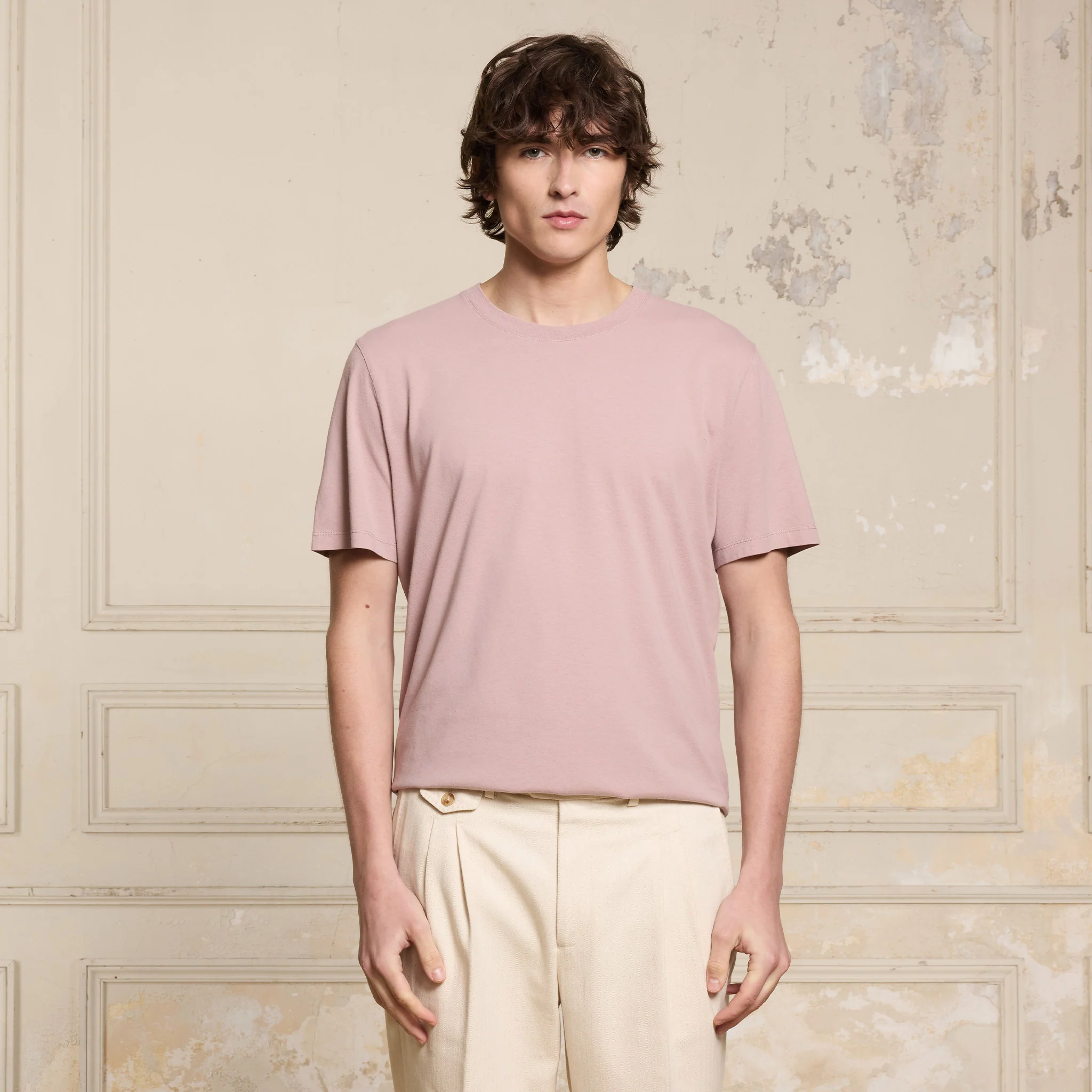 Pale pink organic cotton T-shirt