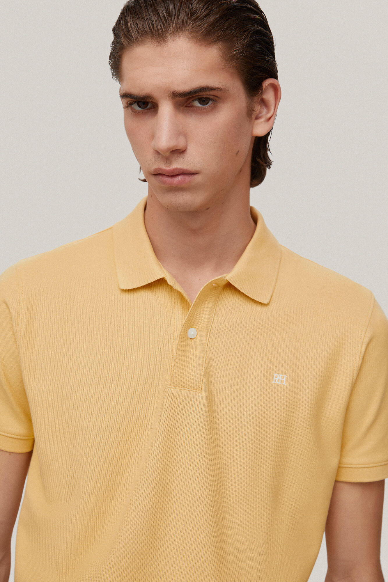Camisa polo com logotipo - Amarela