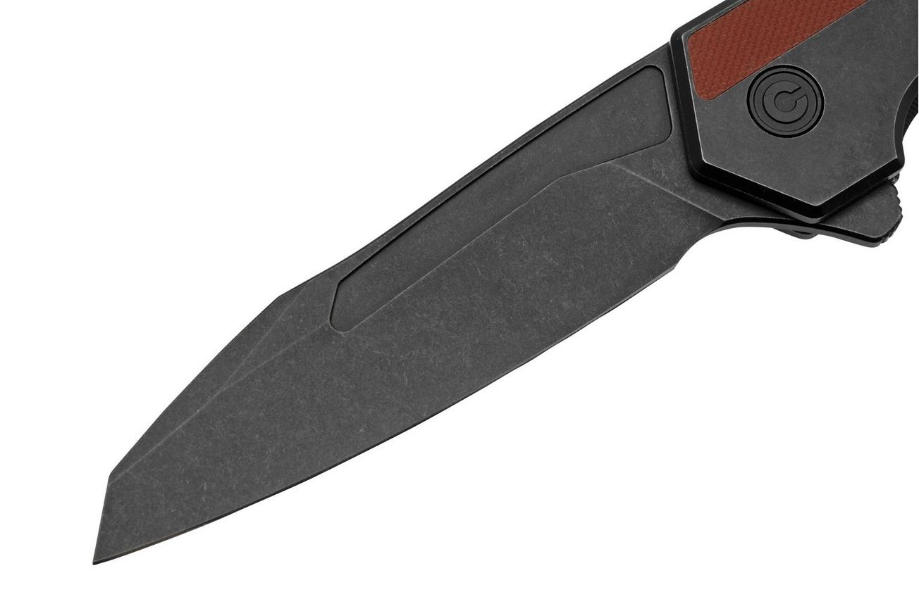 Civivi Hypersonic C22011-3 Black Stainless, Burgundy G10 zakmes, Gustavo T. Cecchini design