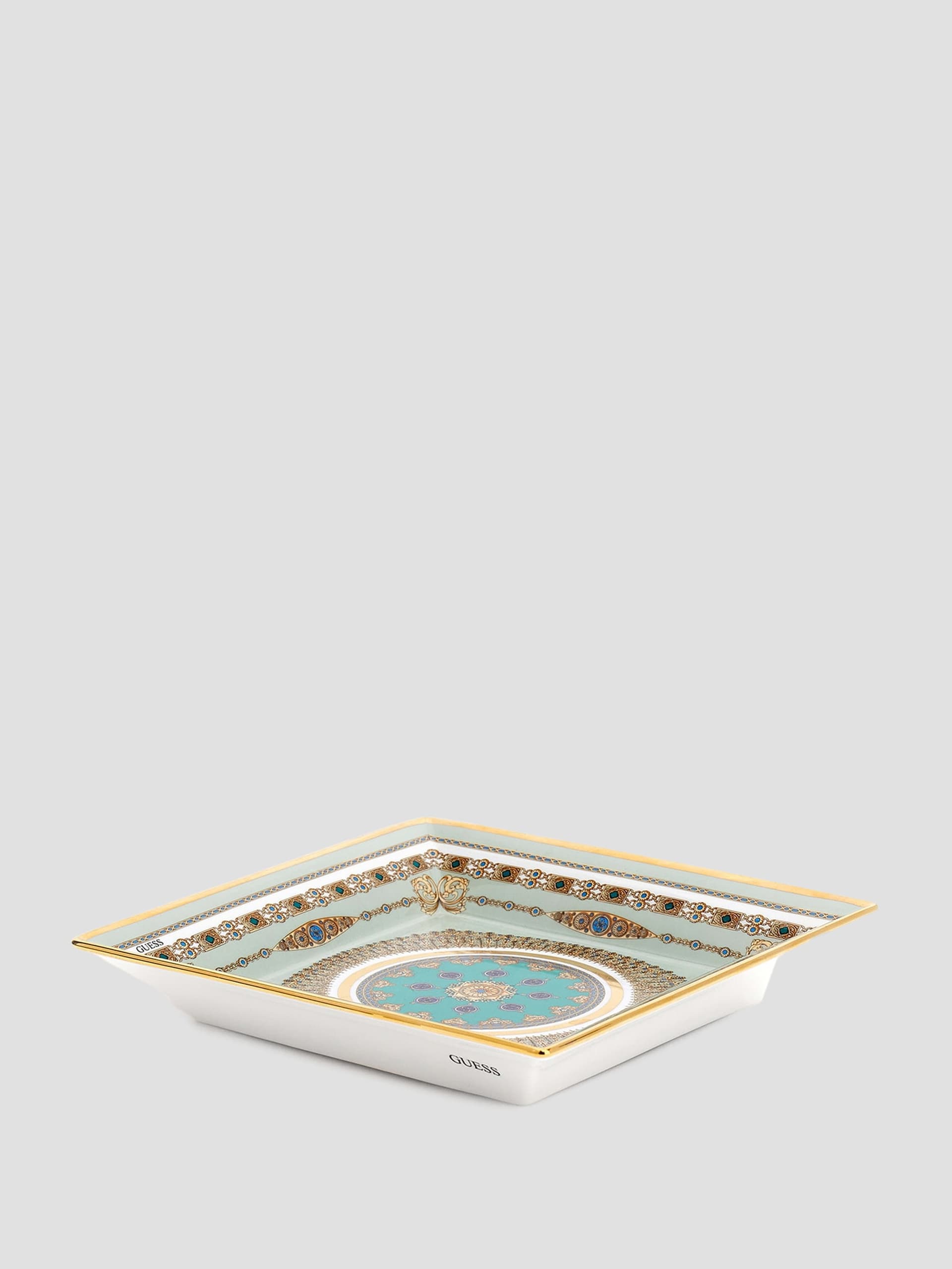 Prato quadrado de porcelana