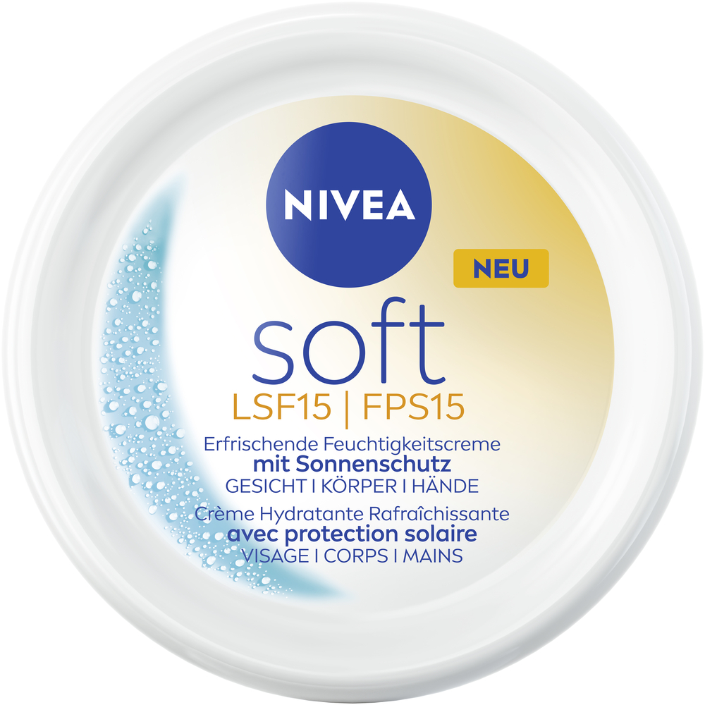 Nivea Feuchtigkeitscreme<br>100 ml, Topf, Creme, Soft erfrischend LSF15