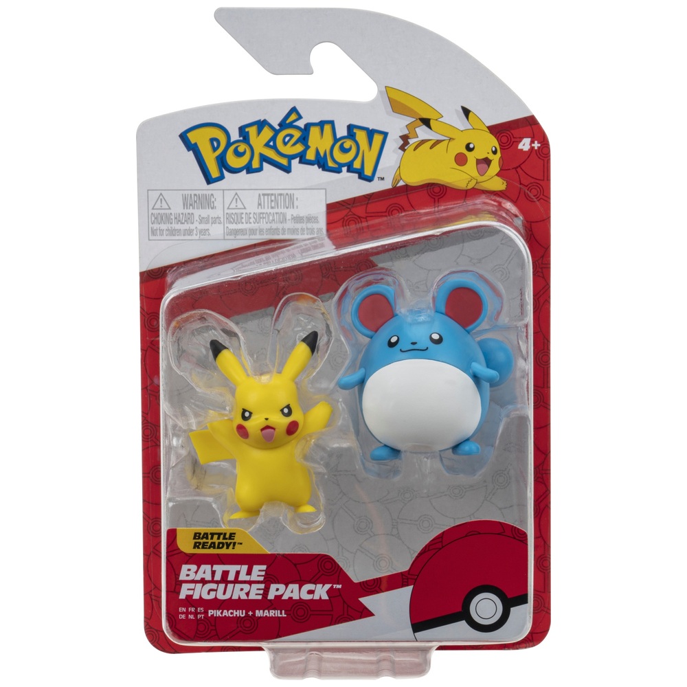 Pokémon-Kampffiguren-Set – Marill und Pikachu