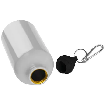 Macma Aluminium Trinkflasche mit Karabinerhaken, 500 ml, weiß