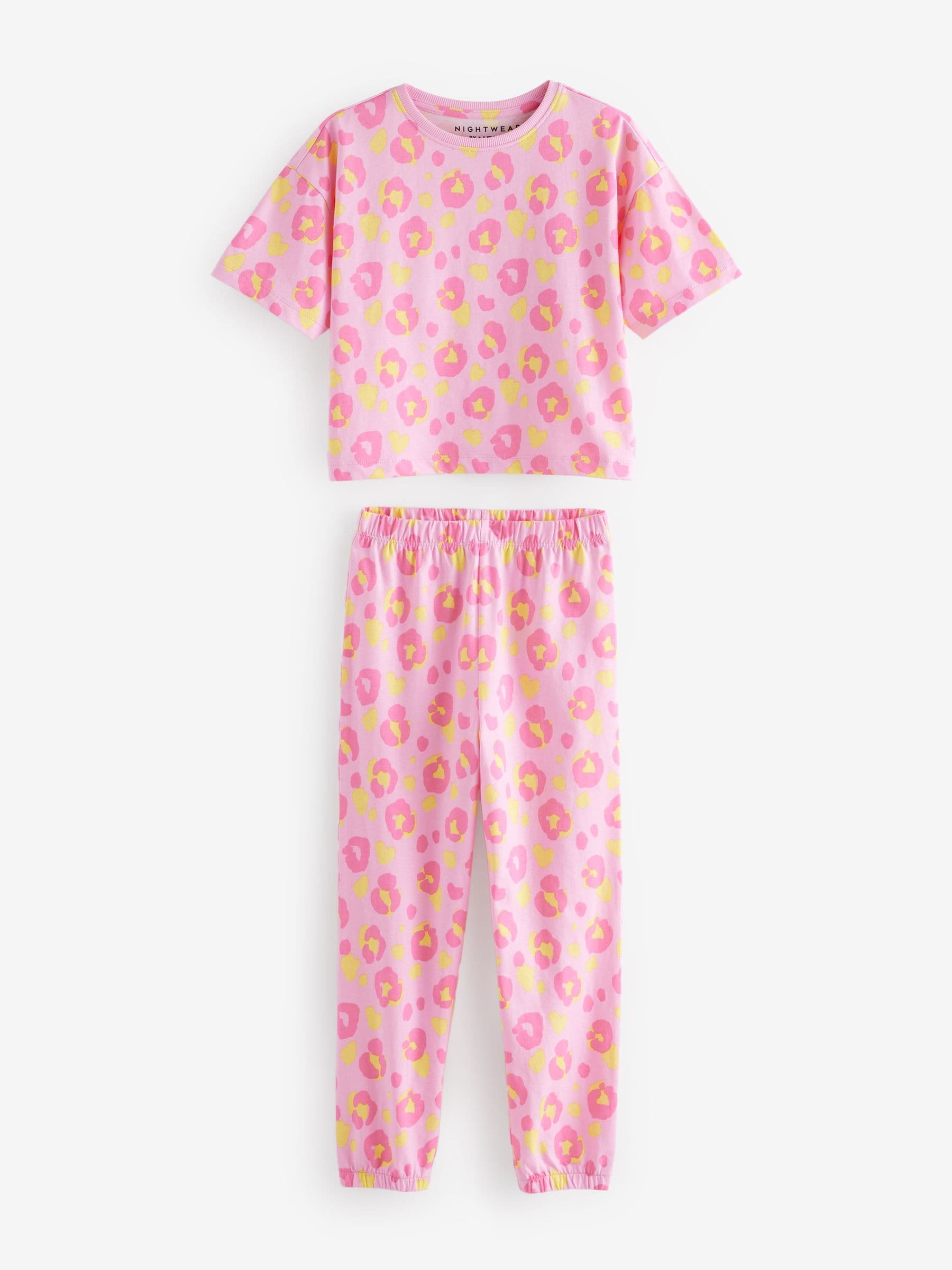 Geel/blauw - Verpakking van 3 pyjama's met joggingbroek met dierenprint (3-16jr)