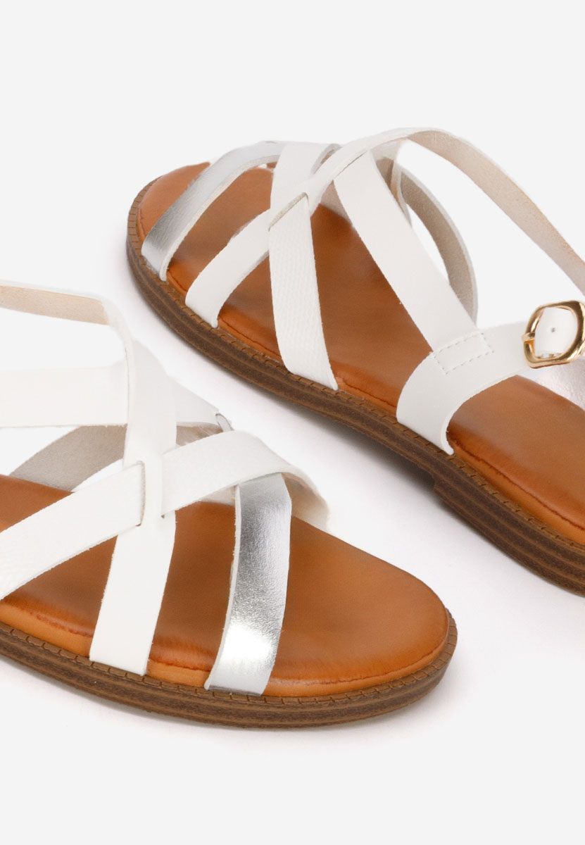 Sandales plates blanches Latifia