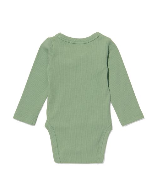 body bébé croisé évolutif côtelé avec bambou stretch vert