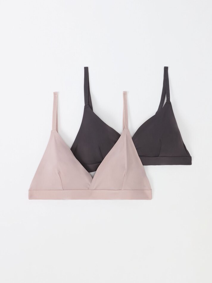 Conjunto com 2 sutiãs de microfibra - Rosa Nude