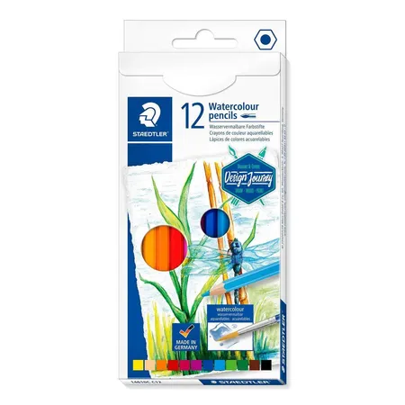 STAEDTLER® Aquarell-Buntstifte Watercolour wasservermalbar 12 Stück