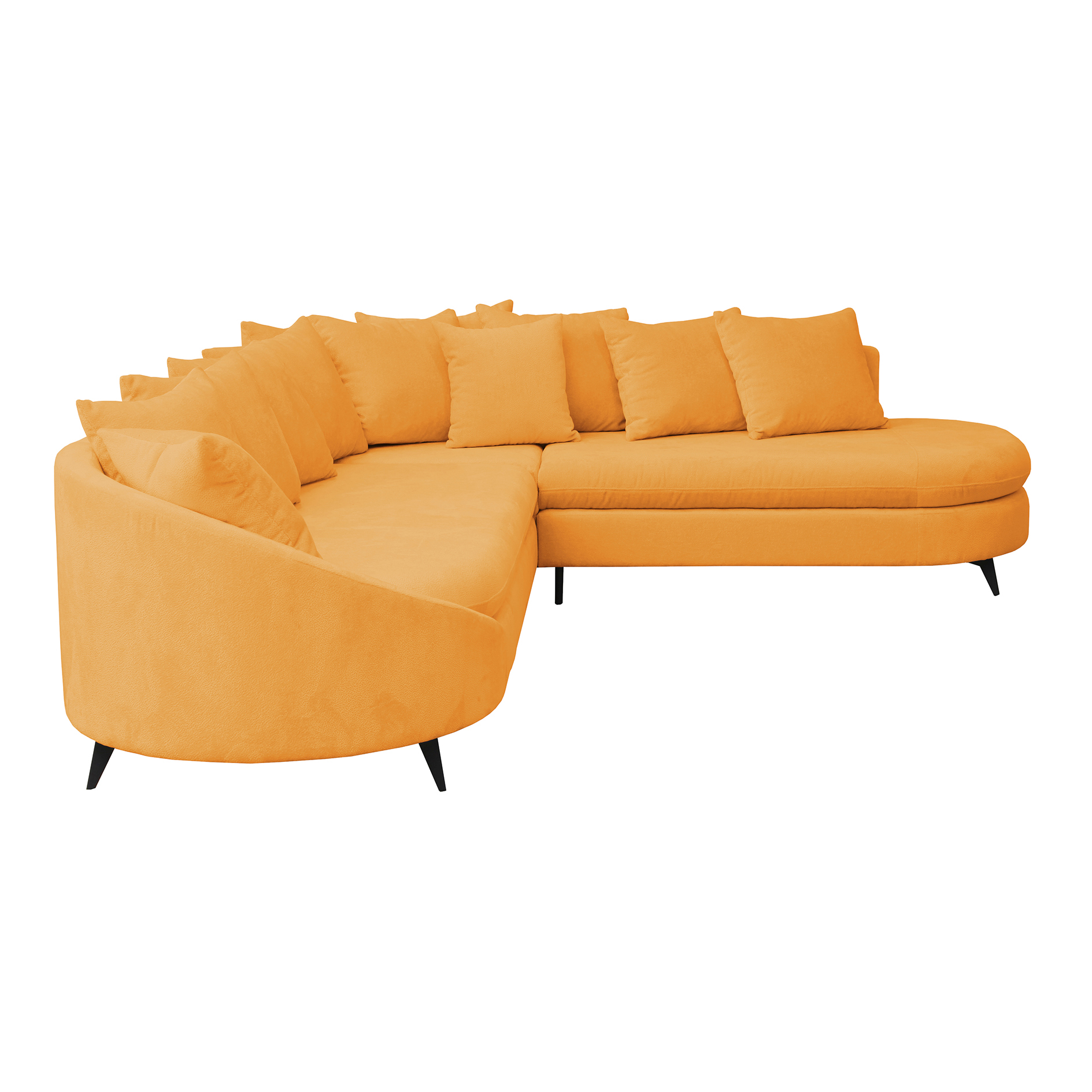 Ecksofa - inca gold - mit Liegefunktion und Staukasten - Ottomane rechts