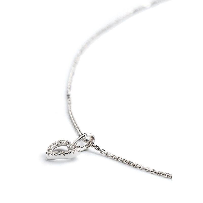 Pendentif  Coeur Or Blanc et Diamant