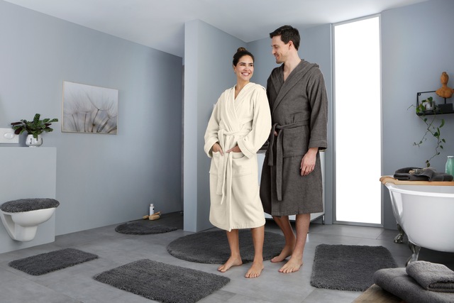 my home Badematte »Sanremo, Badvorleger, Badezimmer Teppich, sehr weich« Höhe 30 mm rutschhemmend beschichtet fussbodenheizungsgeeignet | schnell trocknend Badteppich, unifarben, rechteckig, rund & als 3-tlg. Set erhältlich