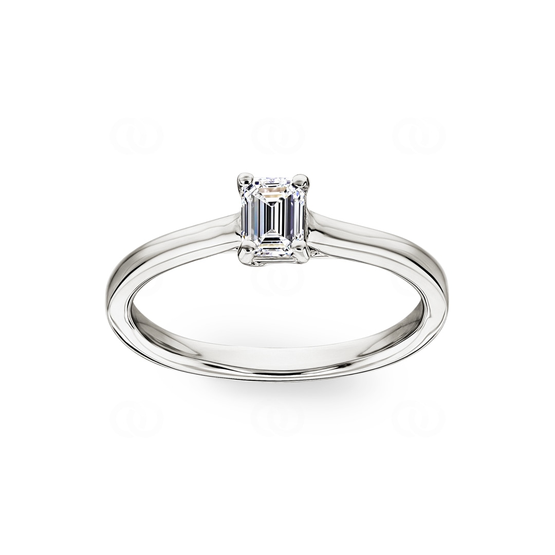 0.40ct Emerald Solitärring 750/18 K Weissgold
