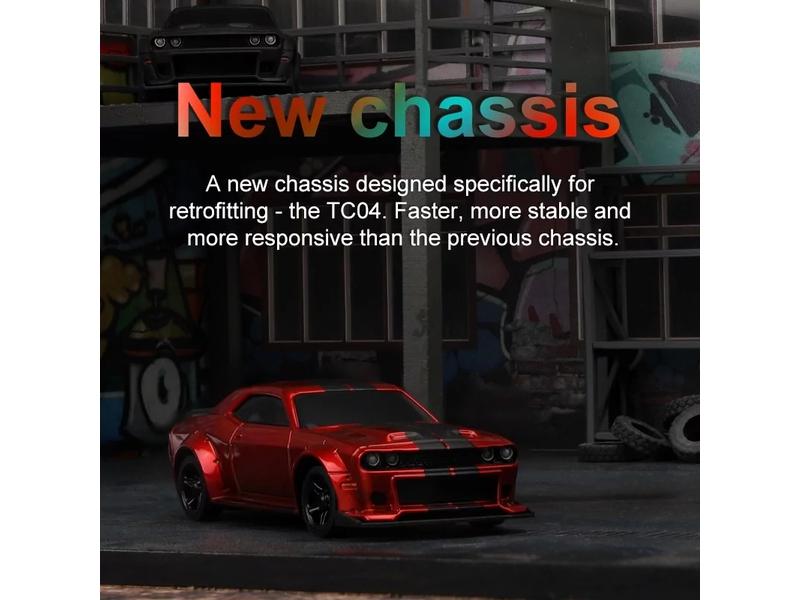 Turbo Racing Micro Muscle Car Rot, RTR, 1:76 Vollwertiges RC-Auto im micro Format