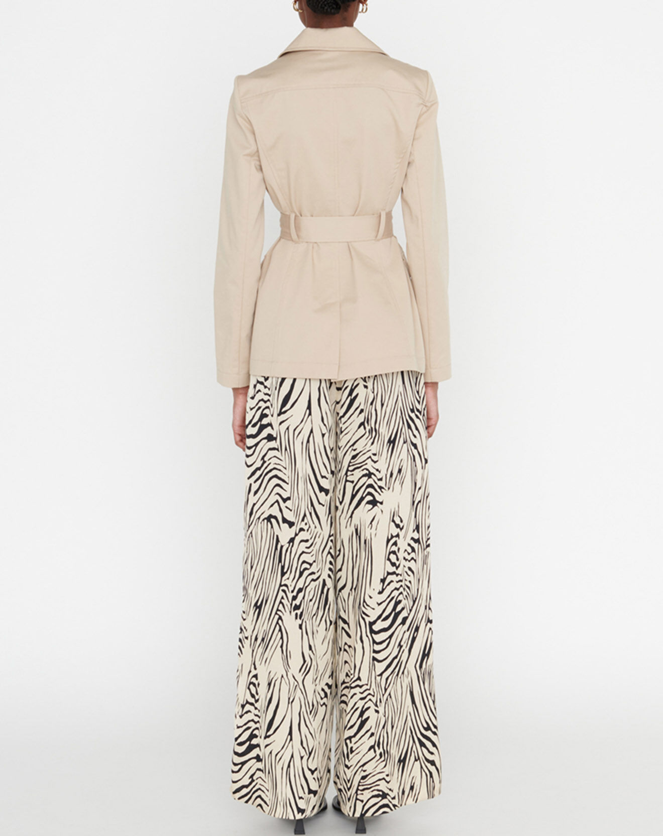 Zapa Trench-coat court en Gabardine Vania beige