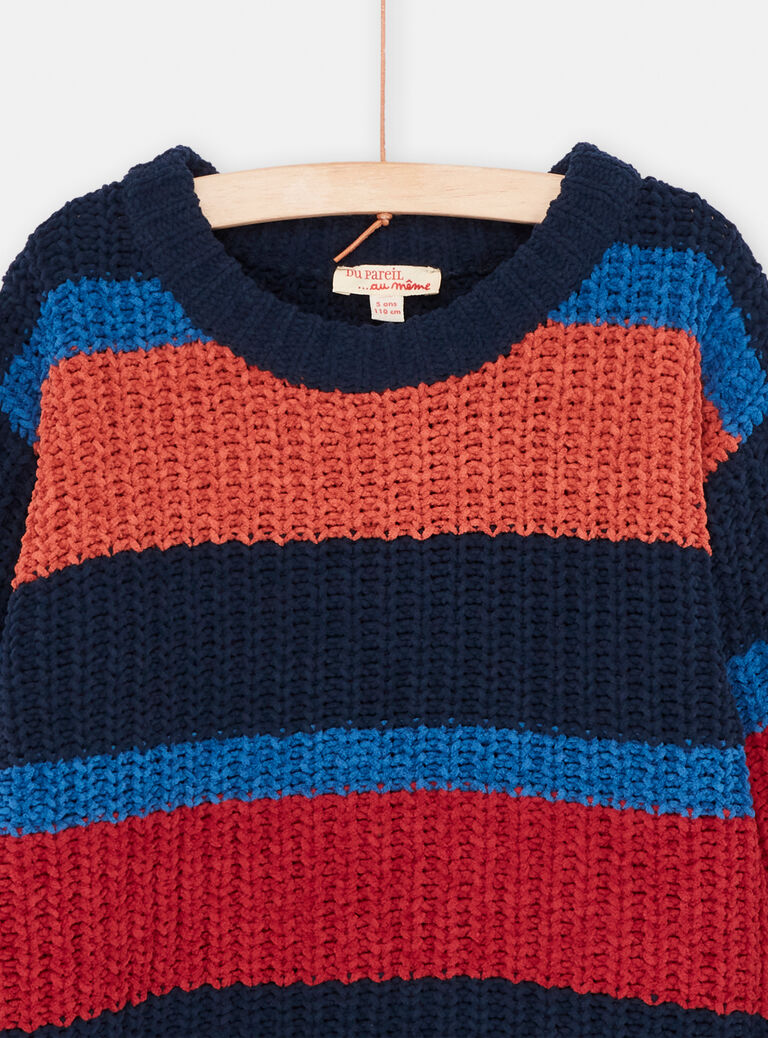 Pull multicolore à rayures garçon