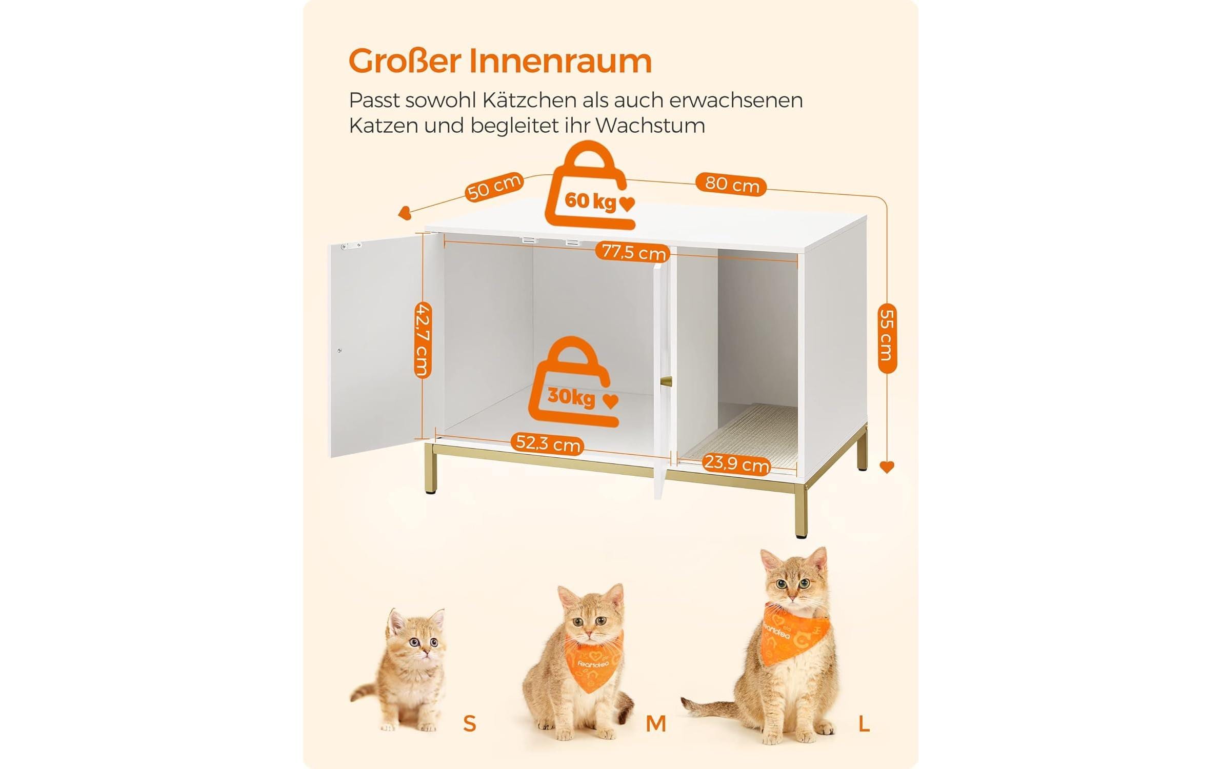 Katzenhaus für Katzentoilette 80 x 50 x 55 cmKatzenmöbel