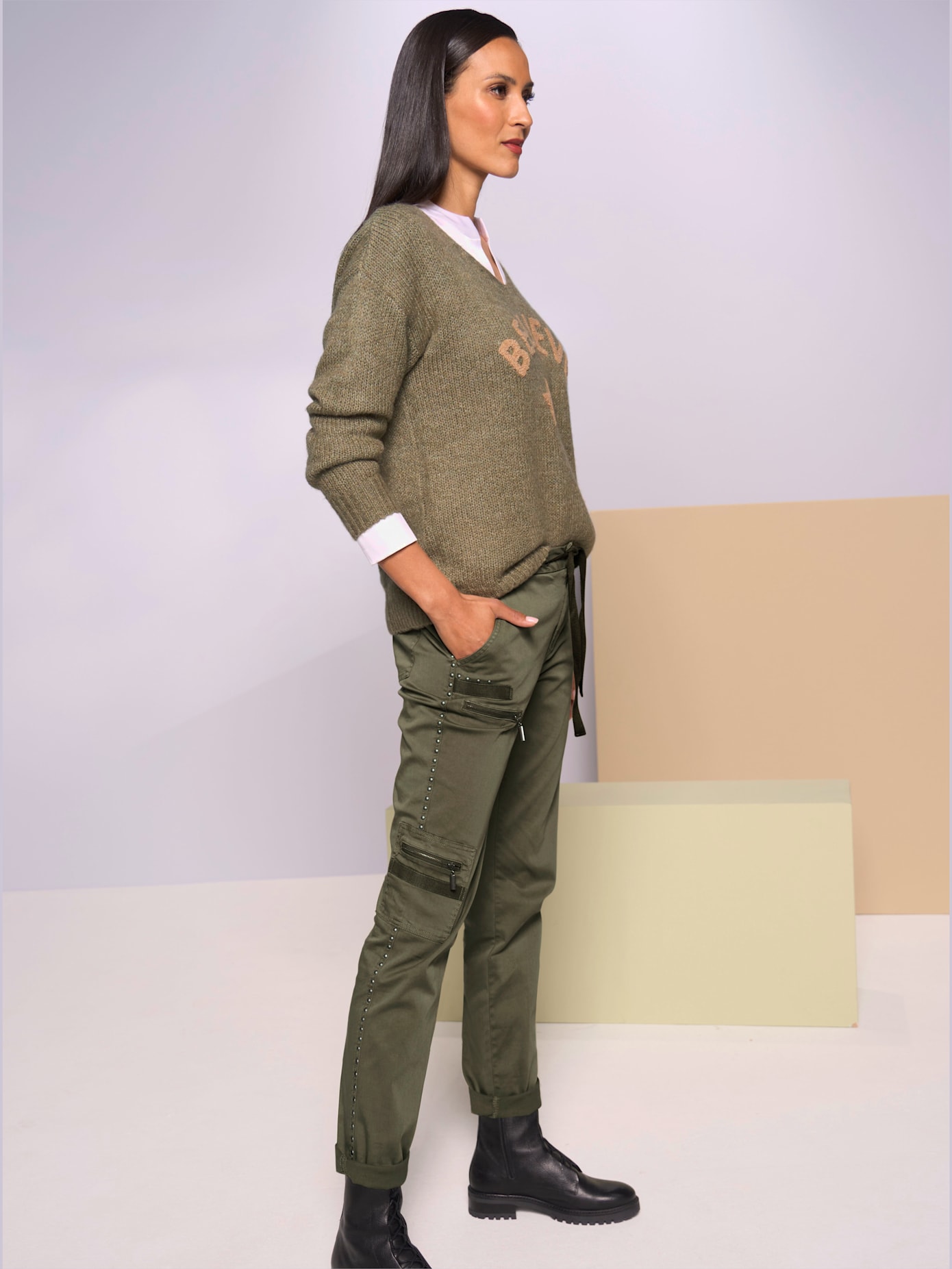 Pantalon coupe cargo décontractée
