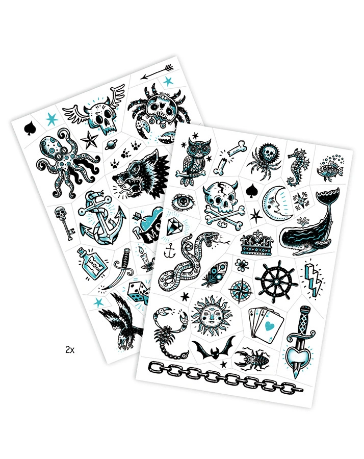 Tattoo-Sticker DARK SIDE in blau/schwarz