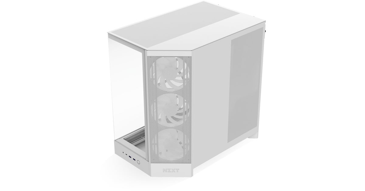 NZXTH9 Flow RGB midi tower behuizing  (Wit (mat) | 2x USB-A | 1x USB-C | RGB | Tempered Glass)
