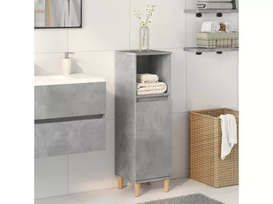Armoire de salle de bain gris béton 30x30x100 cm