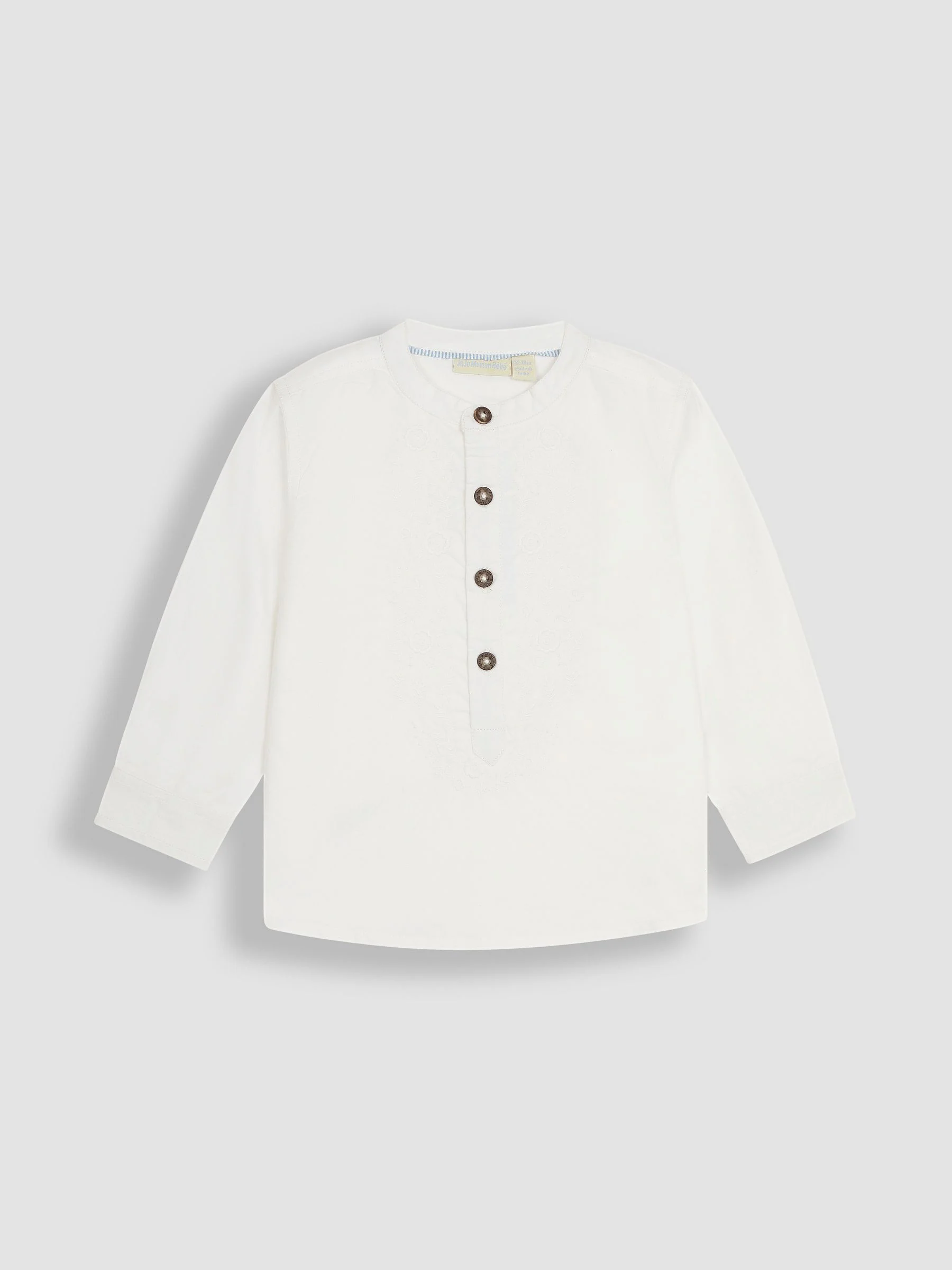 JoJo Maman Bébé 2-delige Eid-set van geborduurd overhemd zonder kraag plus broek