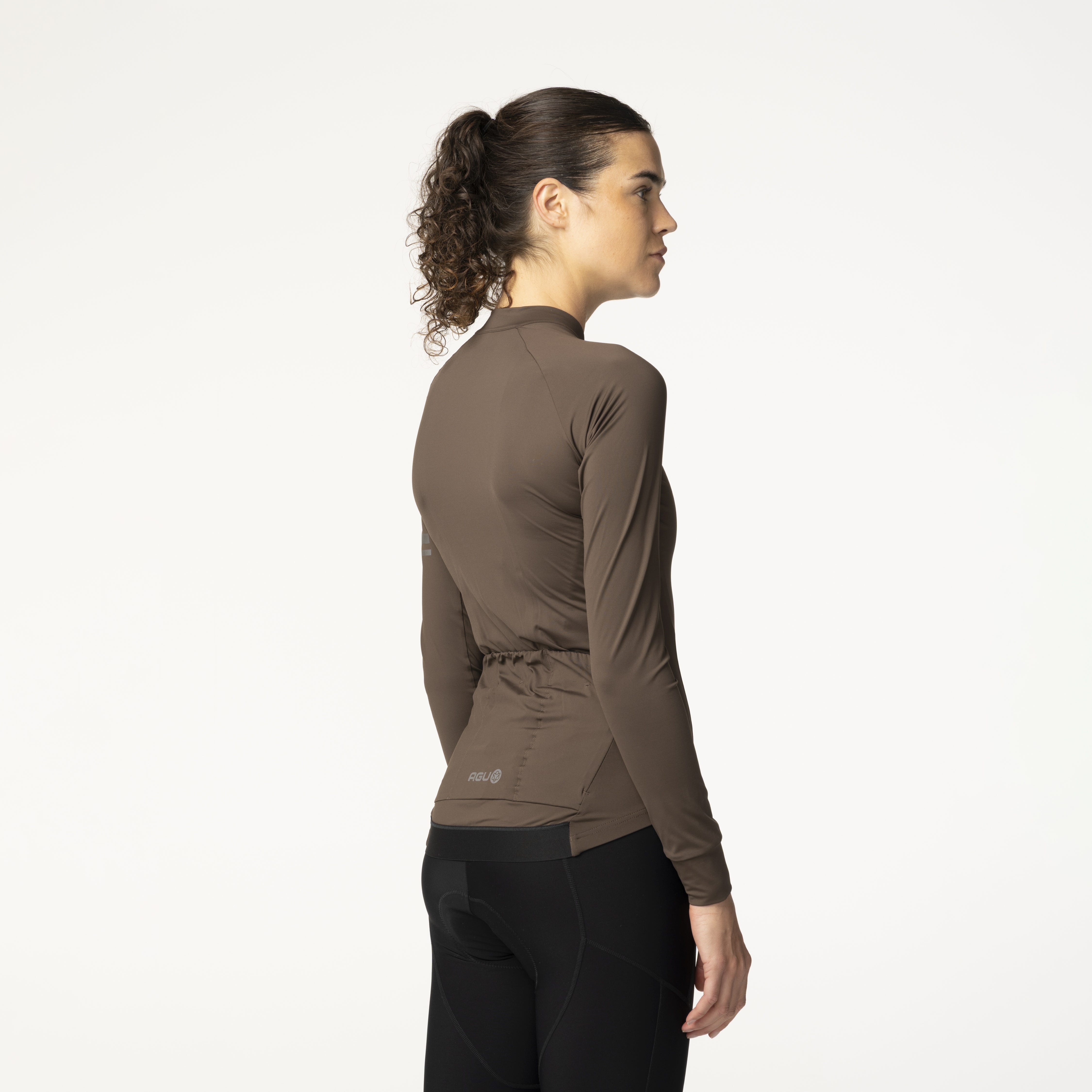 AGU Solid Performance Dames lange mouwen fietsshirt - Brown