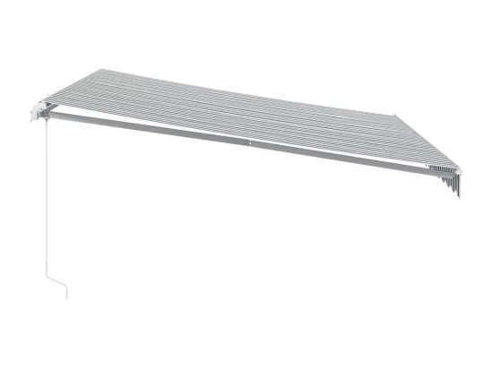 Auvent manuel rétractable avec LED anthracite blanc 400x350 cm