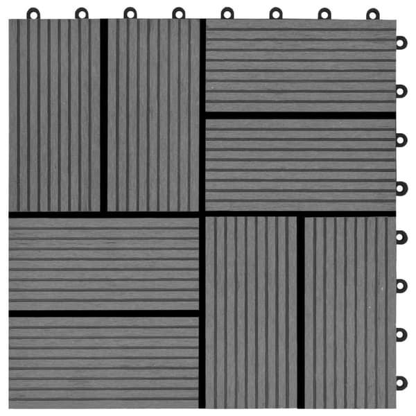 vidaXL Terrassebord 11 stk WPC 30x30 cm 1 kvm grå