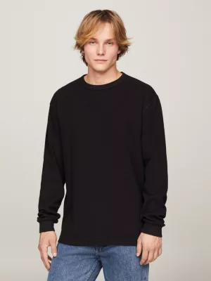 Camiseta de manga comprida com textura waffle