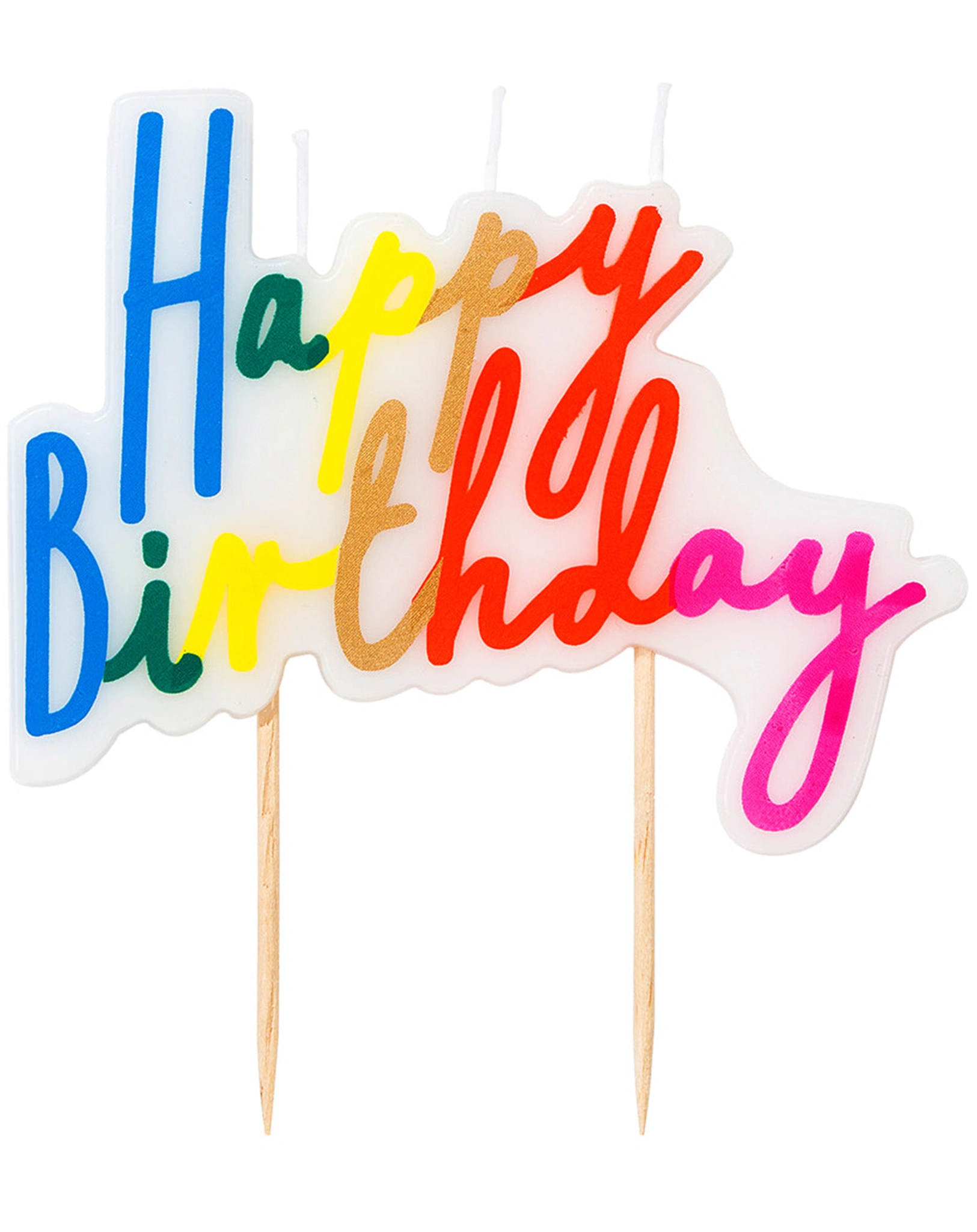 Kuchen-Kerze HAPPY BIRTHDAY RAINBOW