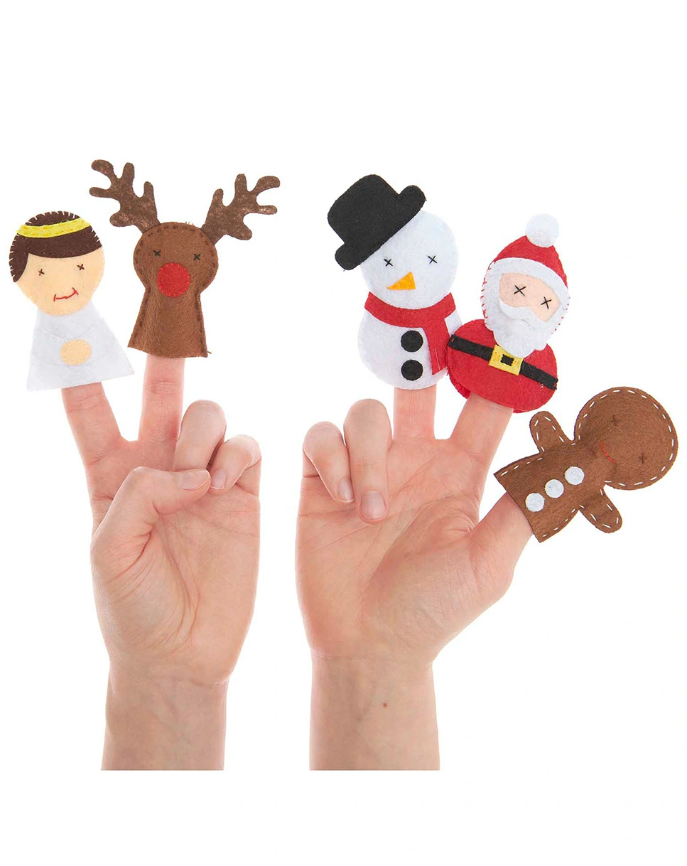 Filz-Bastelset FINGERPUPPEN - WEIHNACHTEN 5-teilig