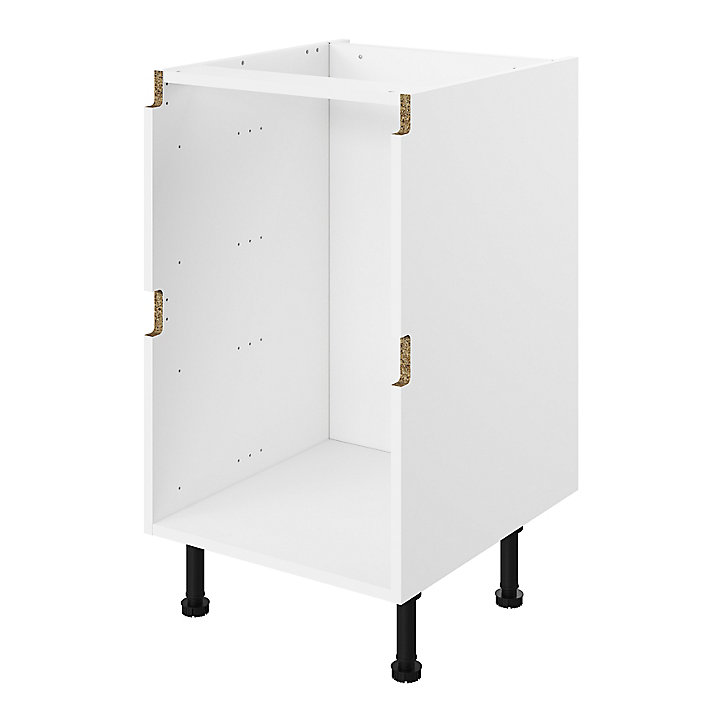 Caisson bas de cuisine à 2 casseroliers blanc L. 60 cm Caraway Innovo GoodHome