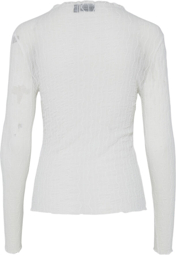 Pieces PCPRIYA SANDRA LS MOCKNECK TOP Cloud dancer