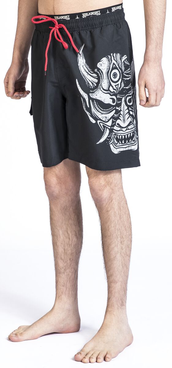 Swim Shorts With Devil Skull Print | Black Blood by Gothicana Short de bain