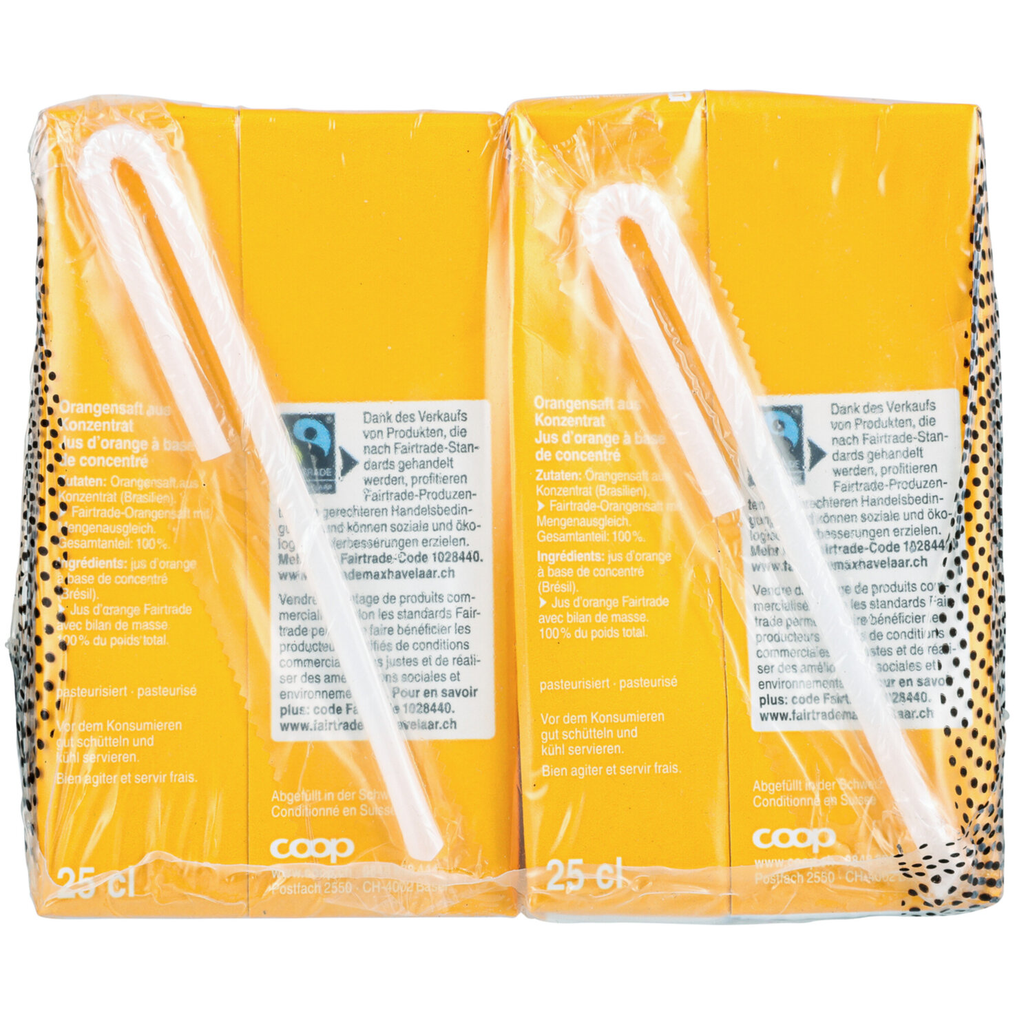 Fairtrade Orangensaft 4x25cl -100cl
