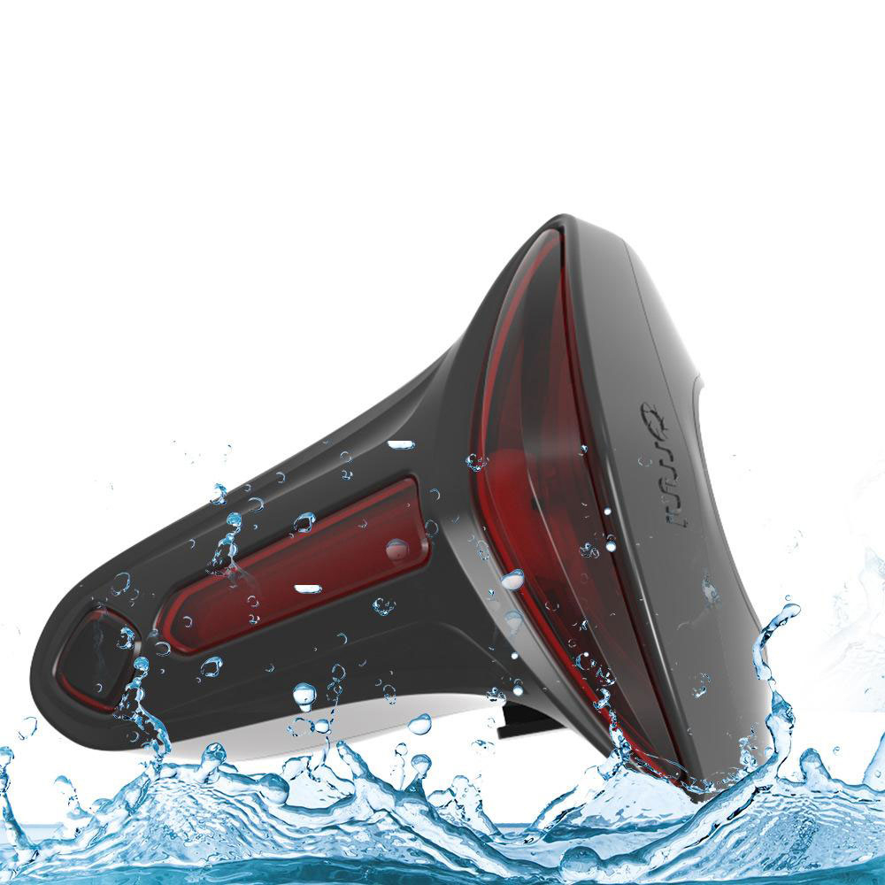 2in1 USB Velo Fahrrad Rücklicht LED Bremslicht Warnlicht Rot Spritzwasserfest IPX6 - Schwarz
